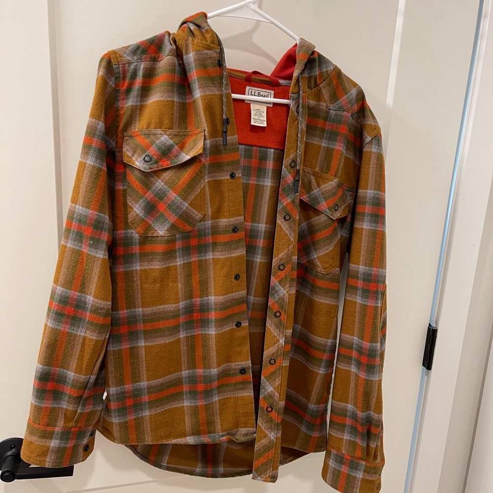 LL Bean Button up Flannel Jacket Sz S